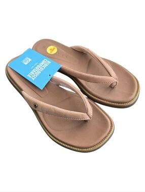 NEW Reef Women's Lofty Lux Sandals - Natural Tan Cushion Platform Flip Flops